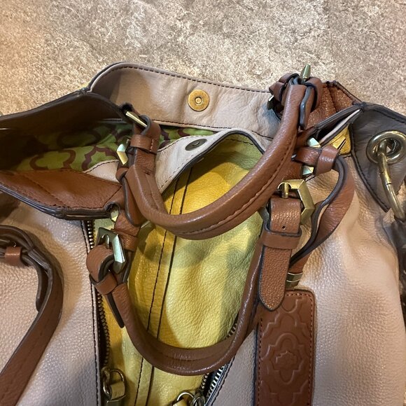 OrYany Handbag Victoria Dove Colorblock Pebble Grain Leather Bag Crossbody Hobo - Picture 11 of 16